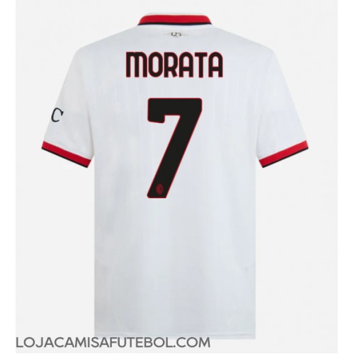 Camisa de Futebol AC Milan Alvaro Morata #7 Equipamento Secundário 2024-25 Manga Curta